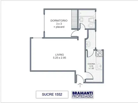 Departamento en Venta de 2 ambientes