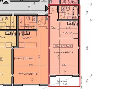 Departamento Monoambiente con 1 baño