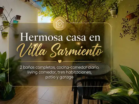 VENTA CASA EN VILLA SARMIENTO 4 AMB GARAGE Y PATIO