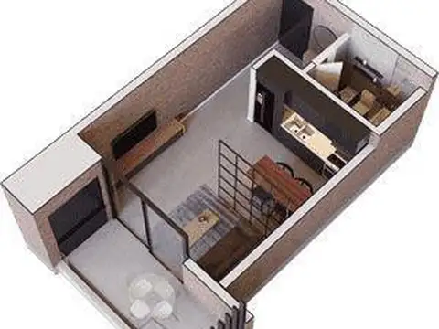 Departamento Monoambiente con 1 baño
