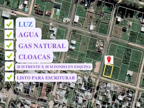 Lote en barrio "Siempre verde" 600 m2 esquina