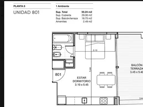 Departamento en Venta de Monoambiente