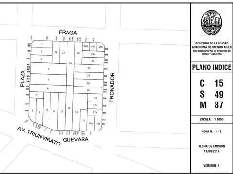 Terreno en Venta en Villa Ortuzar, USD 258.000