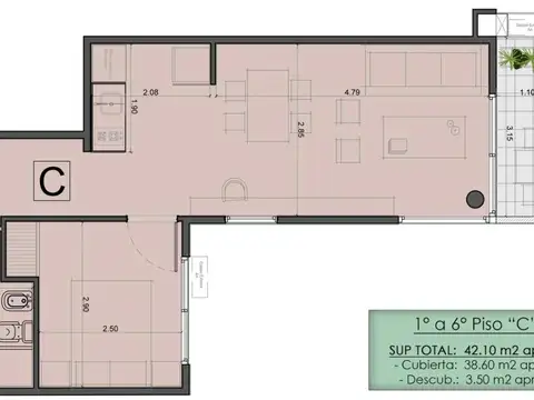 Departamento en Venta en Nuñez, USD 100.000