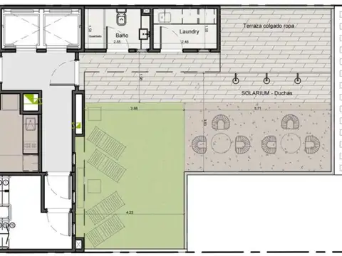 Departamento 2 ambientes con 1 baño