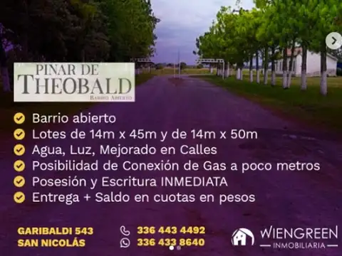 Vendo lotes en Pinar de Theobald