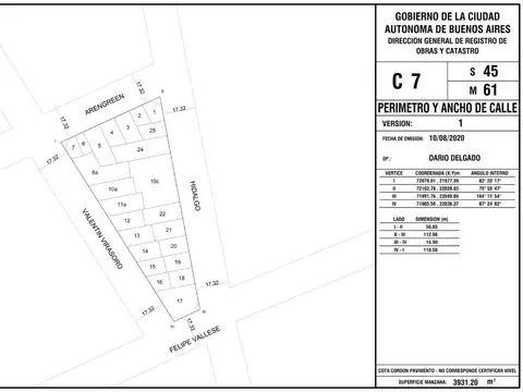 Arengreen 624 - Terreno en Venta - 822 m2 vendibles - USAA - Caballito