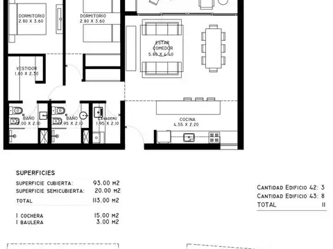 Departamento en Venta de 3 ambientes