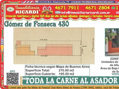 TODA LA CARNE  AL ASADOR - Terreno 7.79x34.66