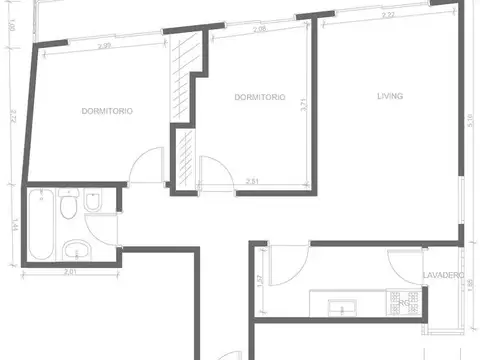 Departamento 3 ambientes con 1 baño