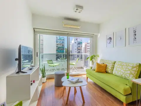 Departamento dos ambientes en venta con balcón pura luz amenities