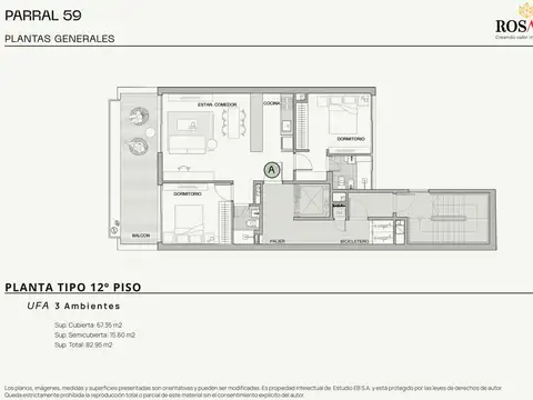 Departamento en Venta de 3 ambientes