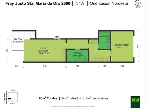 Fray Justo Maria De Oro 2600, Piso 3