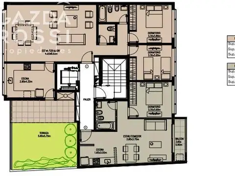 Departamento 3 ambientes con 1 baño