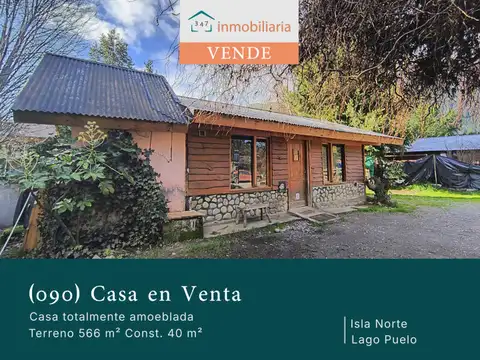 (090) Casa en venta en Lago Puelo -Isla norte-