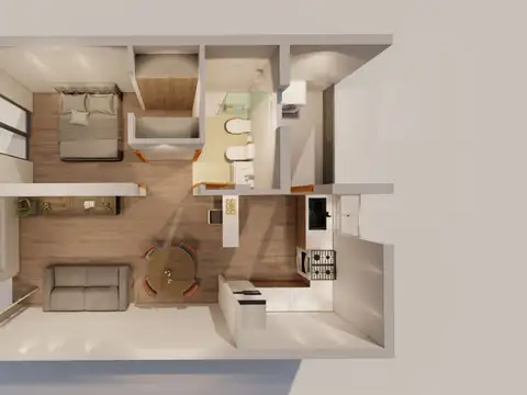 Departamento 3 ambientes con 2 baños