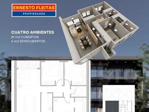 Departamento en Venta de 3 dormitorios