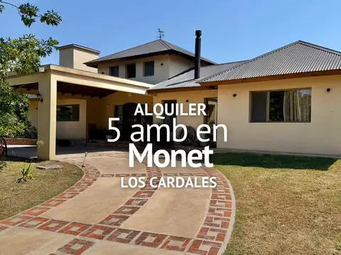 CASA EN ALQUILER 5 AMBIENTES, BARRIO MONET, LOS CARDALES