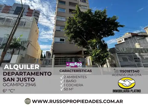 Alquiler departamento 2 Ambientes  San Justo
