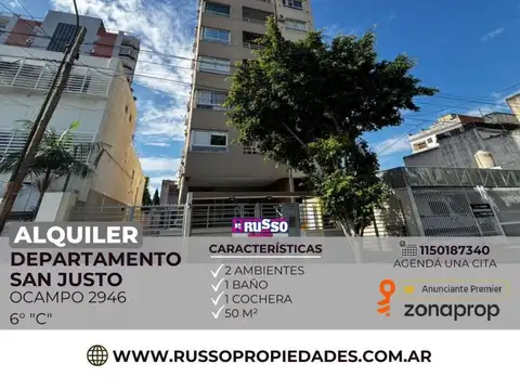 Alquiler departamento 2 Ambientes  San Justo