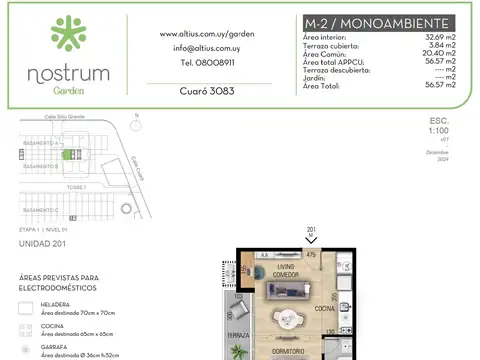 VENTA MONOAMBIENTE NOSTRUM GARDEN PRADO