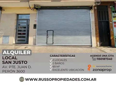 Alquiler local en San Justo 89 m2