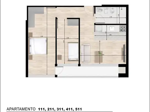APARTAMENTO 2 DORMITORIOS CON PARRILLA EN 3 CRUCES