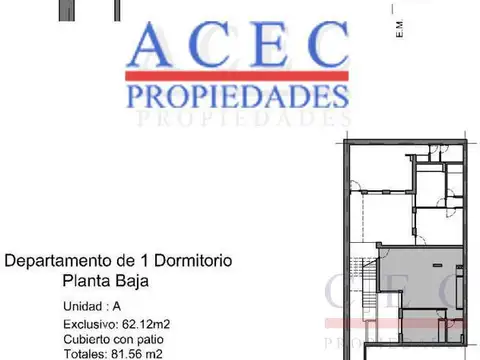 Depto Tipo Casa 2 ambientes con 1 baño