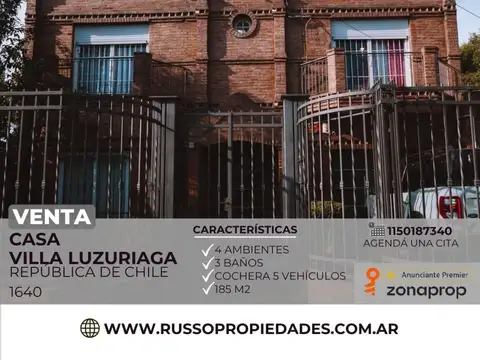 Venta casa  Villa Luzuriaga 4 ambientes