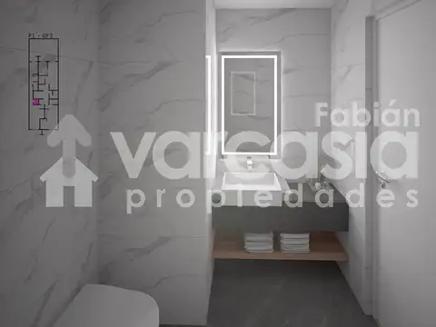 Departamento 2 ambientes con 1 baño