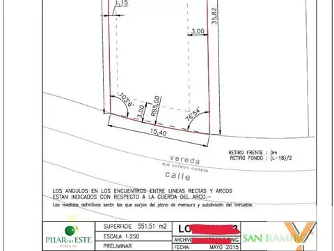 Terreno en Venta en Pilar, USD 47.000