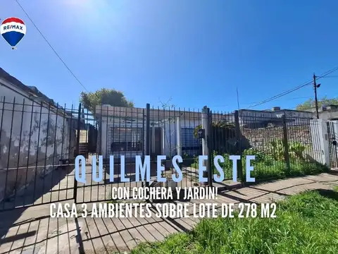 VENTA CASA 3 AMB CON COCHERA Y JARDÍN QUILMES
