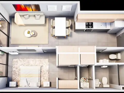 Departamento 2 ambientes con 1 baño