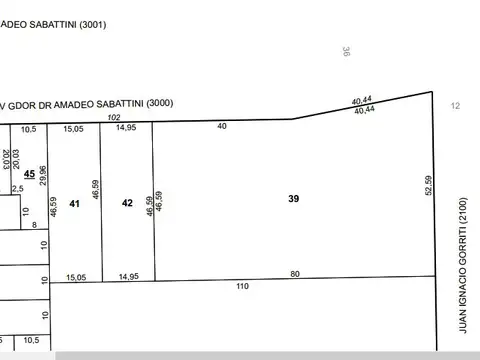 3600 m2 en Av. Sabattini esquina Gorriti para construir 14.000m2!