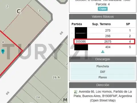 Terreno/Lote en venta Av 66 e/ 156 y 157 Los Hornos