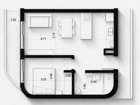 Departamento en Venta de 2 ambientes