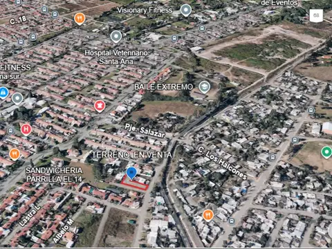 Venta terreno Barrio Santa Ana frente en avenida