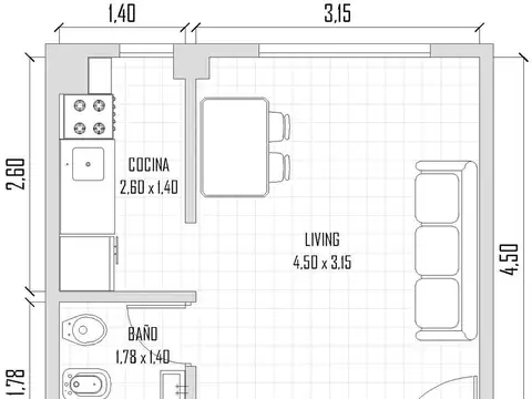 VENTA Departamento de un ambiente en Avellaneda