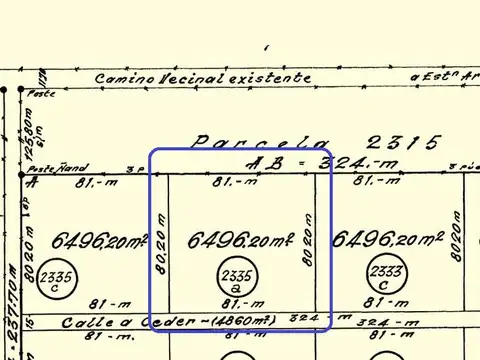 Terreno en Venta 81  mts Fondo