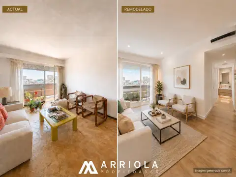 Departamento de 3 ambientes con balcón, piso alto, vista abierta a la ciudad