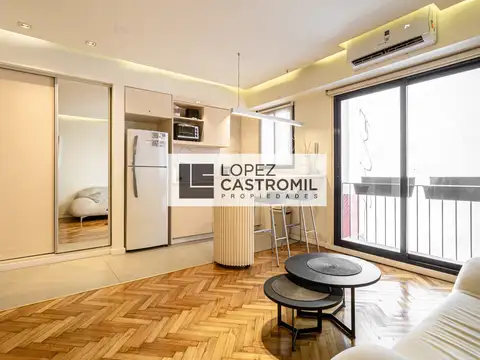 IMPECABLE  MONOAMBIENTE DIVISIBLE! DE DISEÑO! Todo a nuevo! Muy luminoso! Amoblado y equipado! ÚNICO! OPORT!