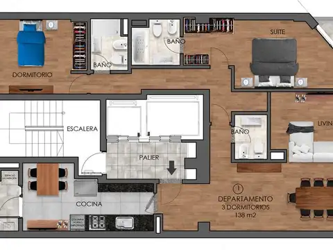 Departamento en Venta con 1 cocheras