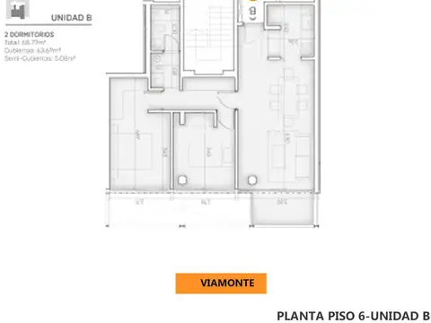 Departamento en Venta de 2 dormitorios