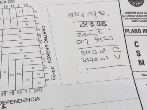 Terreno en Venta 8,70  mts Frente