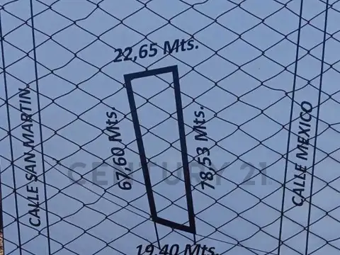 Terreno en Venta 19  mts Frente