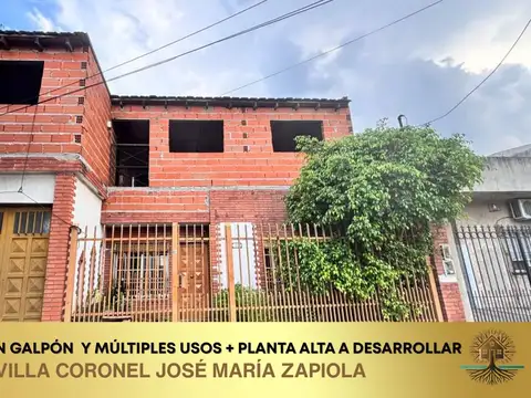 Casa con galpón ideal comercio, taller o depósito en villa general zapiola