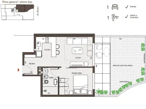 VENTA APARTAMENTO 1 DORMITORIO CON PATIO