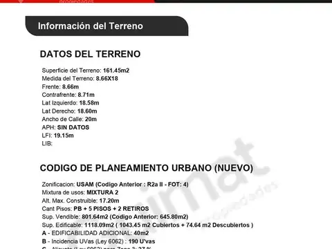 Terreno en Venta de 161,0 m2