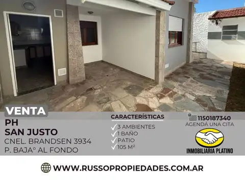 Venta PH 3 Ambientes San Justo