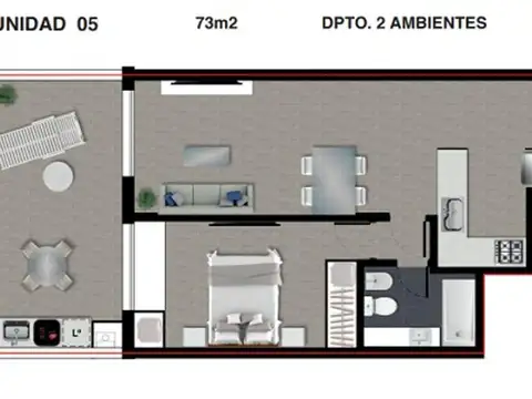 Departamento en Venta de 1 dormitorio